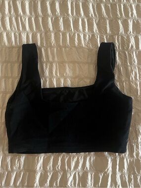 Albion Fit BLACK TERRY OLIVIA SWIM CROP - XS